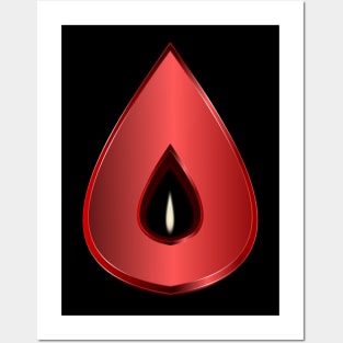 Shakti Yoga Teardrop Meditation Candle - Red Posters and Art